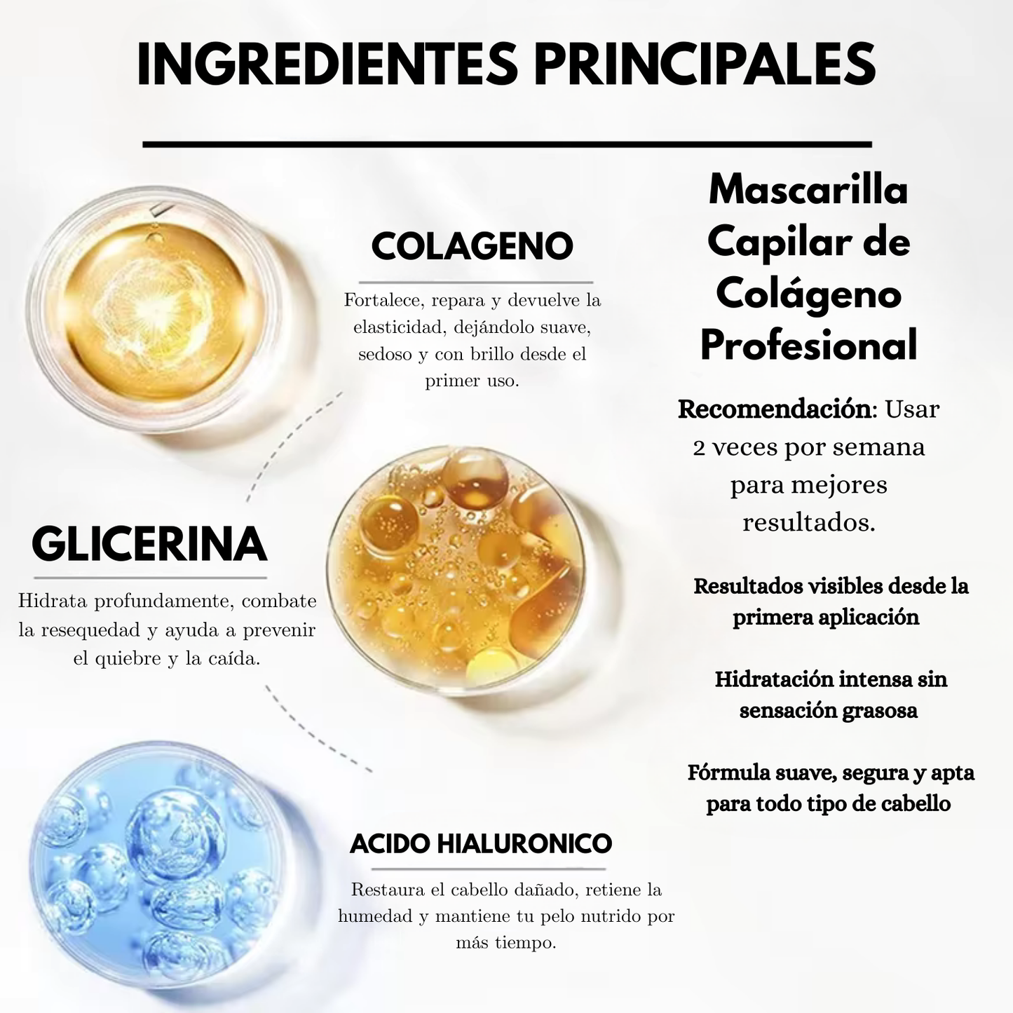 Mascarilla capilar de colágeno